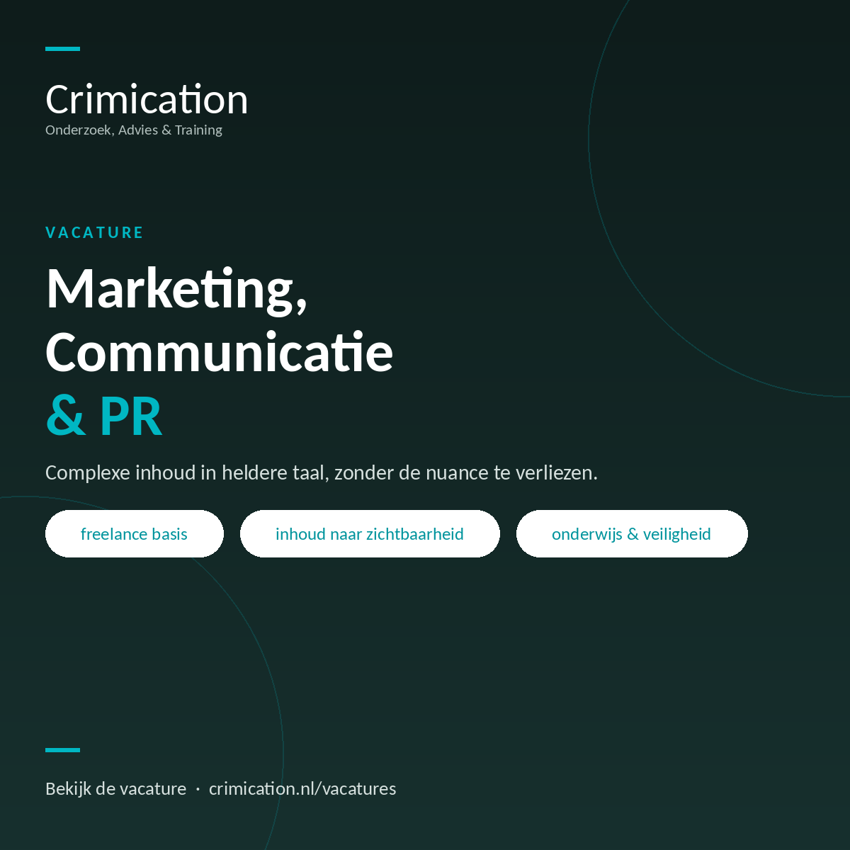 Vacature marketing, communicatie & PR