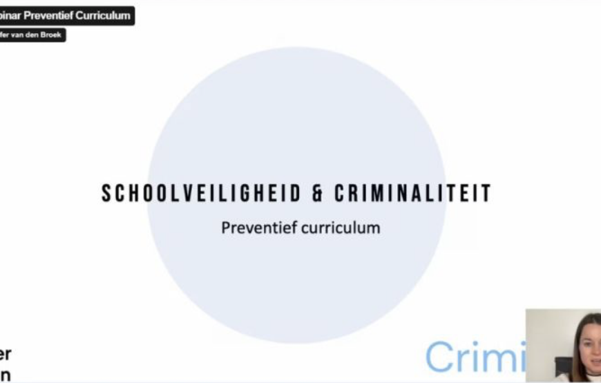 NIEUW: Gratis webinar – wat werkt wél in criminaliteitspreventie? (op school)