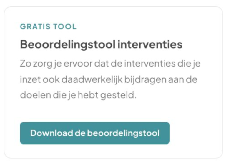 Naar aanleiding van de Zembla uitzending: Gratis beoordelingstool voor interventies