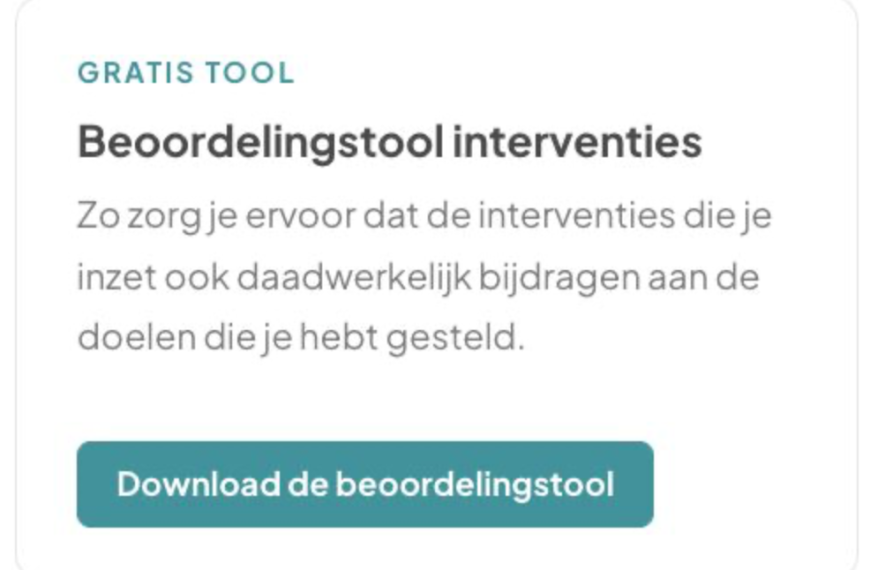 Naar aanleiding van de Zembla uitzending: Gratis beoordelingstool voor interventies